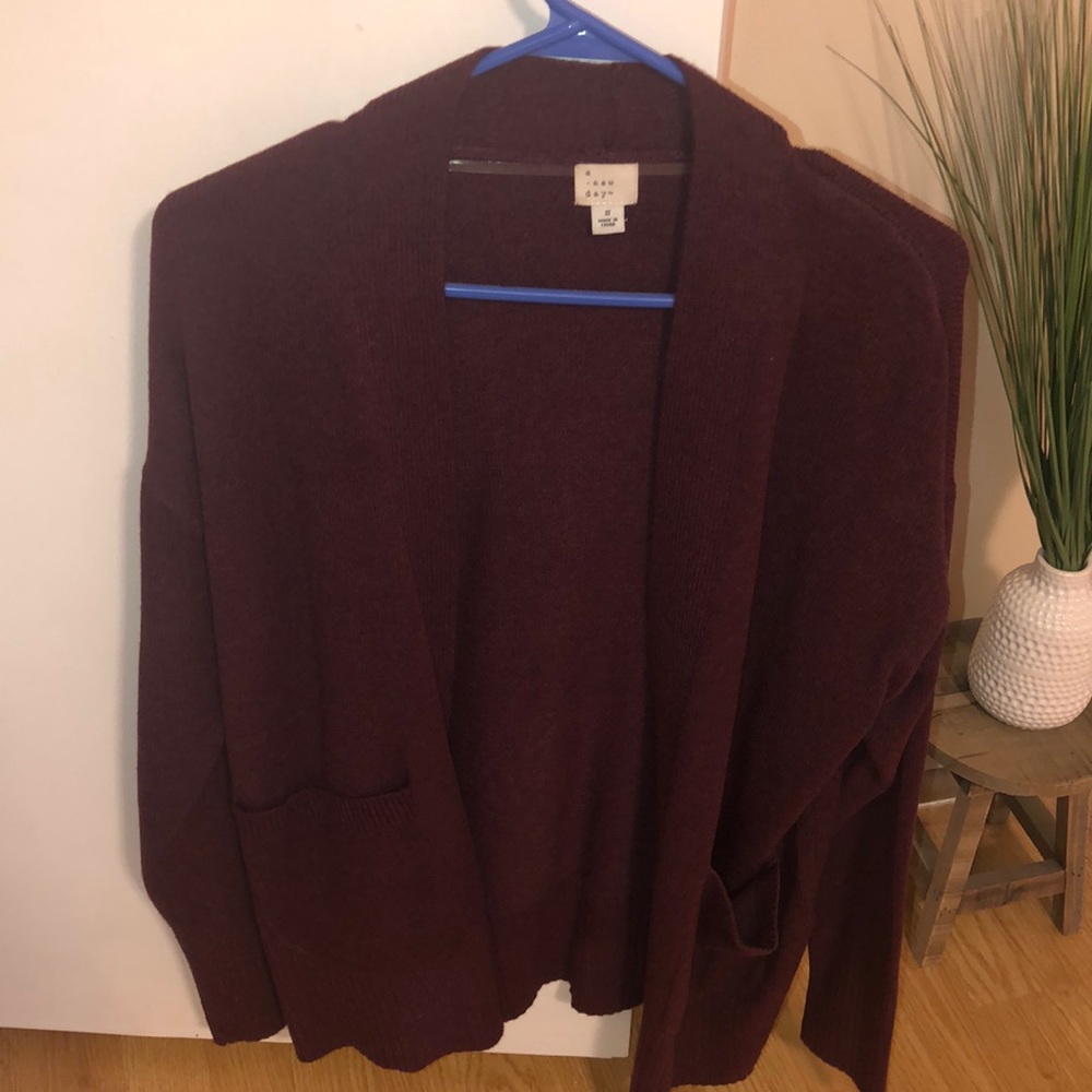 Burgundy cardigan